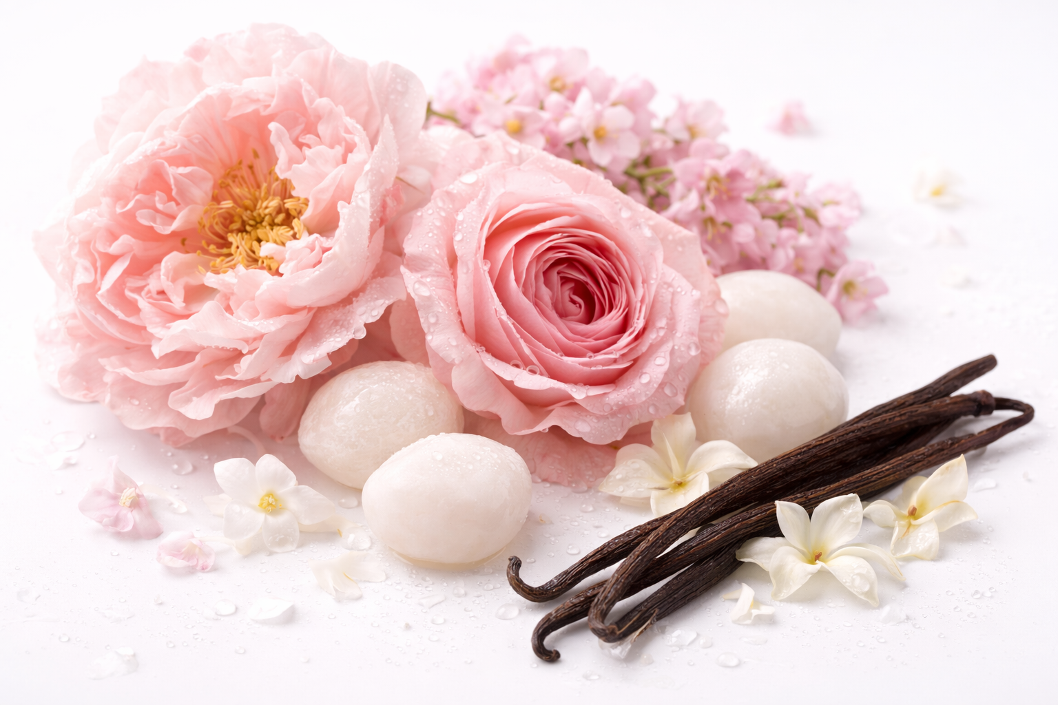 Srdce vůně: růže, pivoňka, vanilka a pižmo